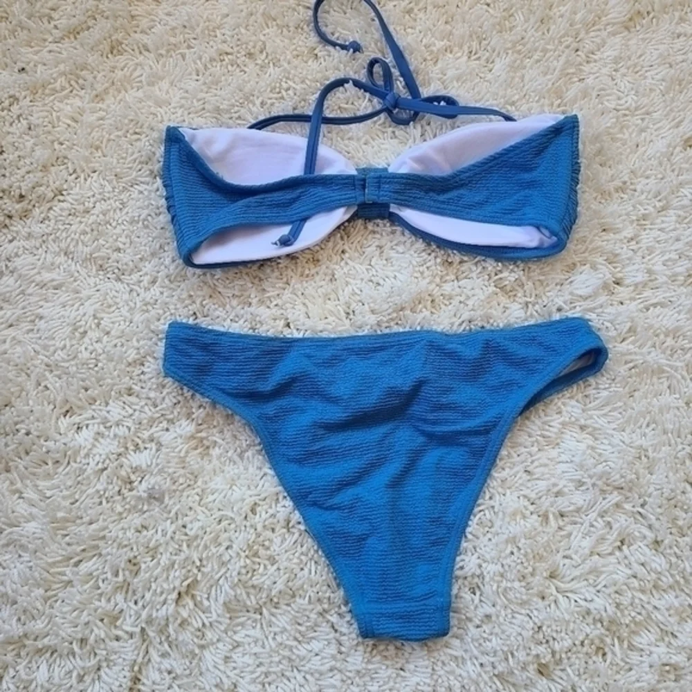 Asbayson Blue Bandeau‎ Padded Bikini Swimsuit